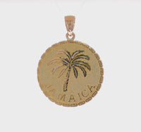 Penjoll de disc de palmera de Jamaica (14K) 360 - Popular Jewelry - Nova York