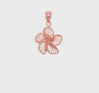 Beaded Pink Plumeria Flower Pendant (14K) 360 - Popular Jewelry - New York