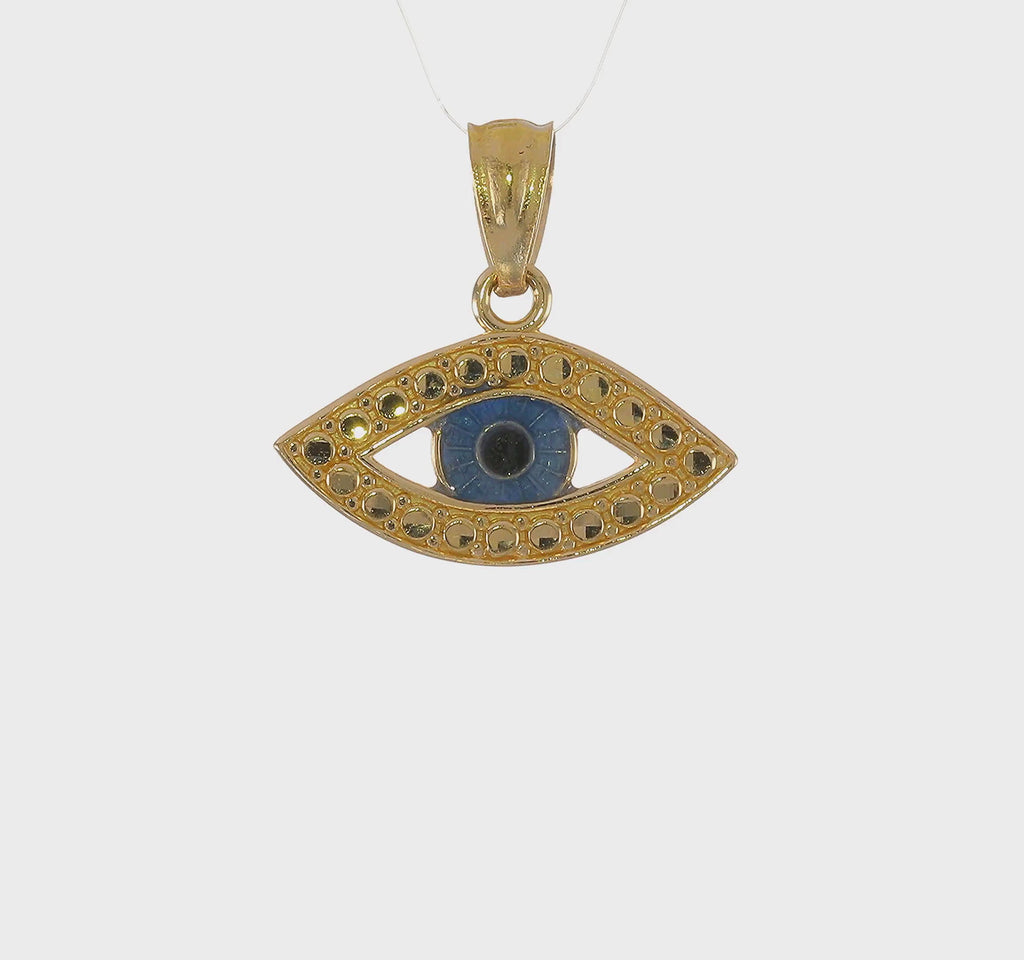 Blue Eye Pendant (14K) 360 - Popular Jewelry - New York