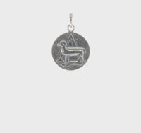 Antique-Finish Aries Zodiac Pendant (Silver)