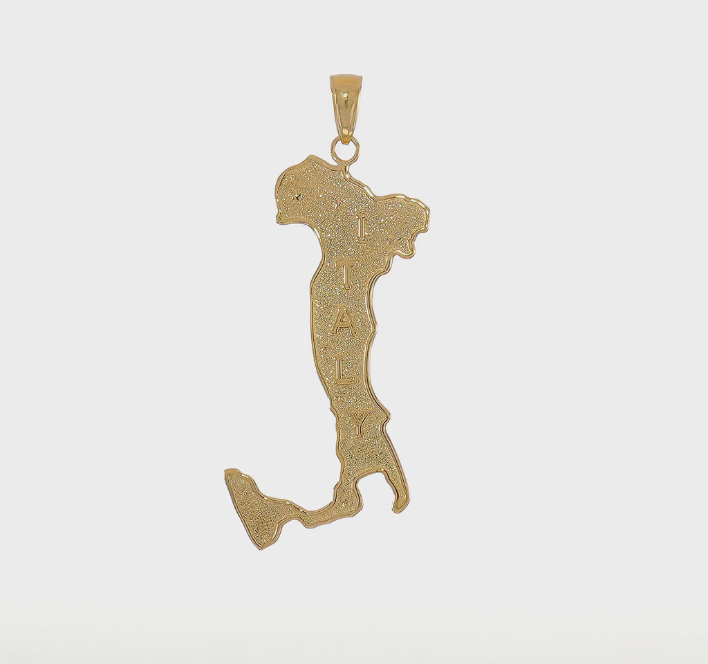 Italy Map Pendant (14K) 360 - Popular Jewelry - New York