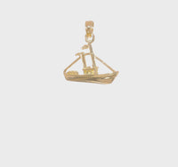 Glossy Cargo Ship Pendant (14K)