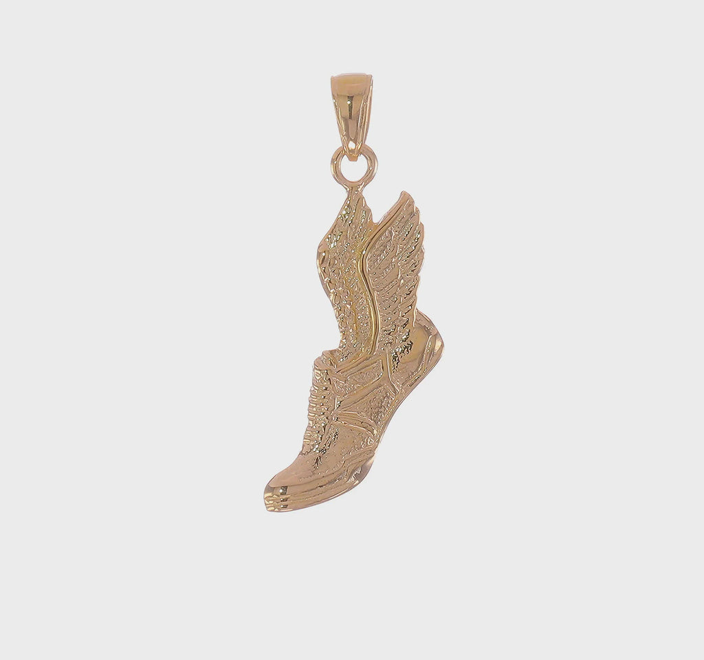 Winged Sneaker Pendant (14K) 360 - Popular Jewelry - New York
