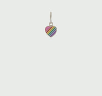 Rainbow Heart Pendant (Silver) 360 - Popular Jewelry - New York