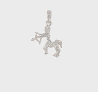 3-D Antique-Finish Sagittarius Zodiac Pendant (Silver)