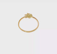Satin Plumeria Flower Ring (14K) 360 - Popular Jewelry - New York