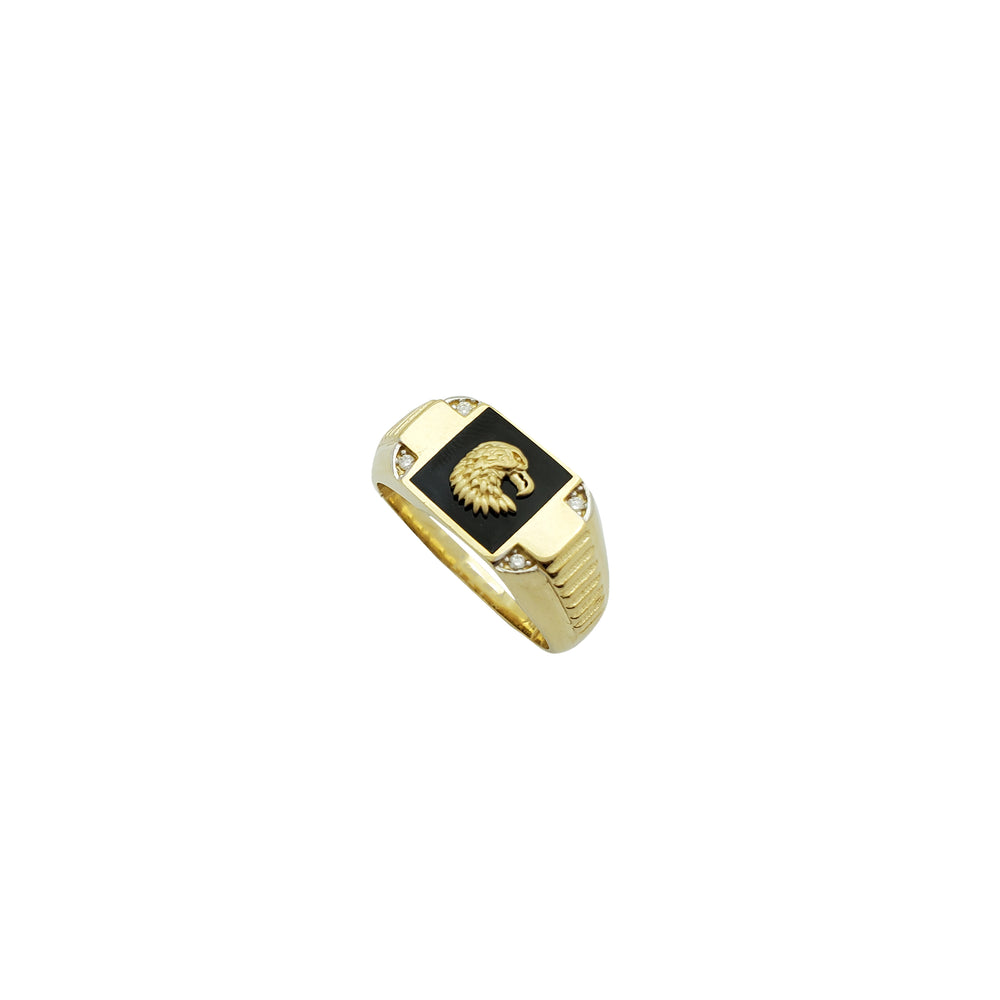 Black Onyx Eagle Ring (14K)