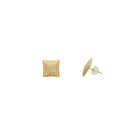 Square Concave Pave Stud Earring (14K)