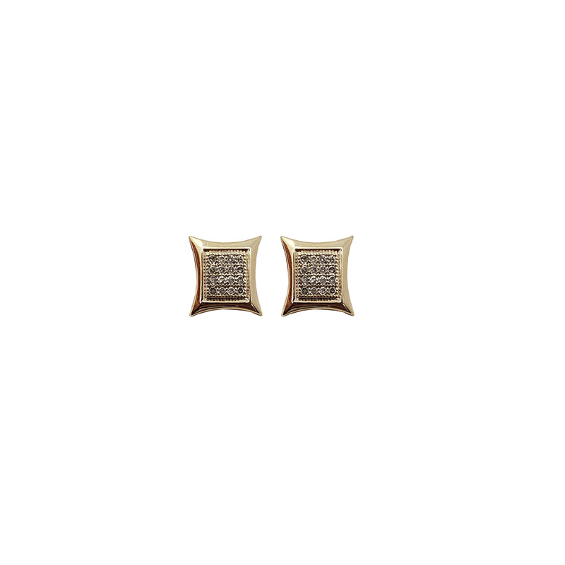 Diamond Square Concave Earring (10K)