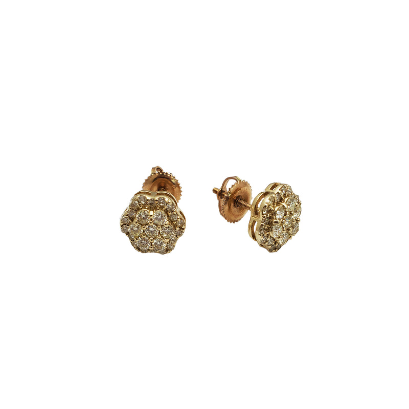 Diamond Honeycomb Cluster Stack Earring (14K)