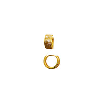Zirconia Huggie Earrings (Yellow Silver )
