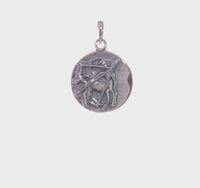 Antique-Finish Sagittarius Zodiac Pendant (Silver)