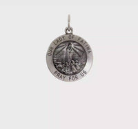 Our Lady of Fatima Antiqued Round Medal (Silver) 360 - Popular Jewelry - New York