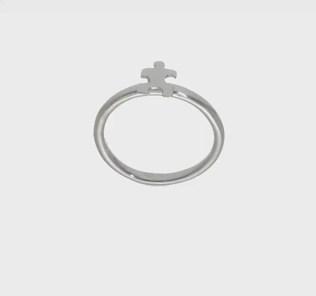 Puzzle Piece Ring (Silver) 360 - Popular Jewelry -New York