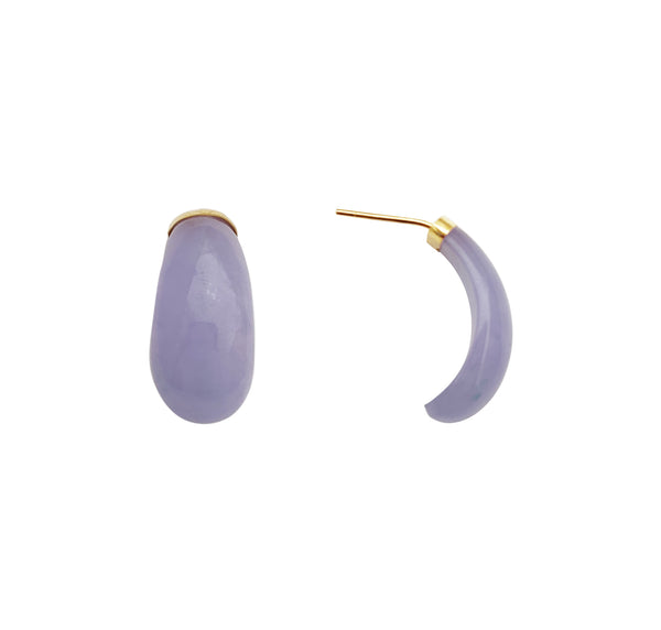 Eggplants Purple Jade Earrings (14K)