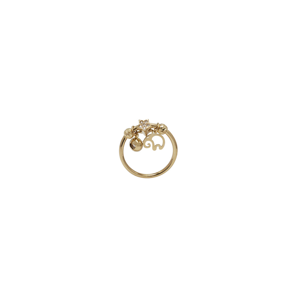 Dangling Charms Ring (14K)
