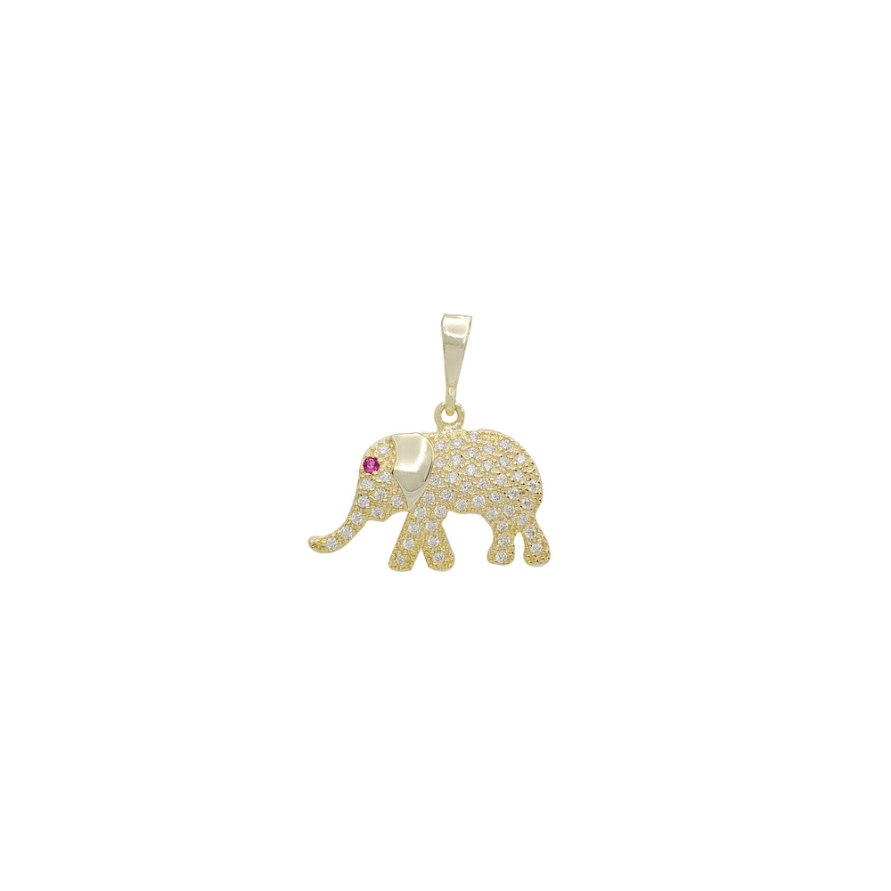 Iced-Out Elephant Pendant (Silver)