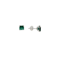 Synthetic Emerald Square-Cuts Stud Earrings (14K)