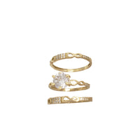 Zirconia Infinity Band Tree-Piece-Set Wedding Ring (14K)