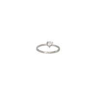 Zirconia Solitaire 3 Prog Setting Engagement Ring (வெள்ளி)