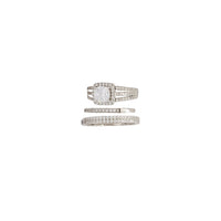 Three-Pieces Cubic Zirconia Engagement Ring (Silver)