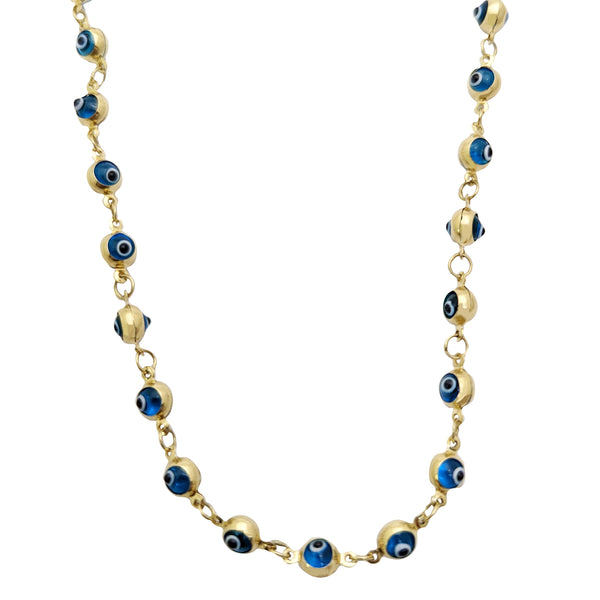 Blue Evil Eye Necklace (14K)