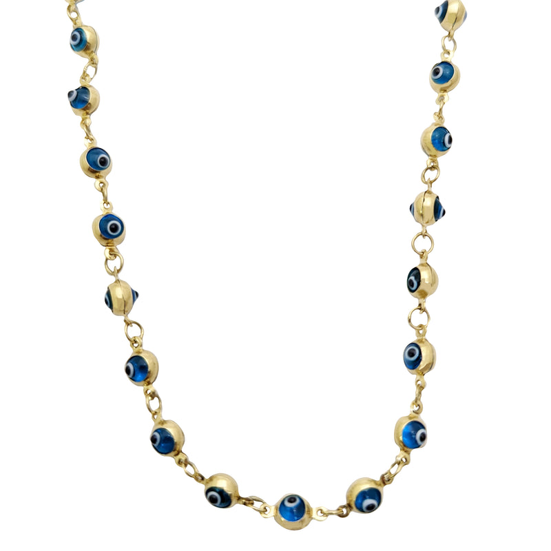 Blue Evil Eye Necklace (14K)
