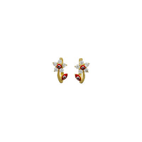 Flower Evil Eye Earrings (14K)