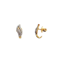 Outlined Leaf Diamond Earrings (18K)