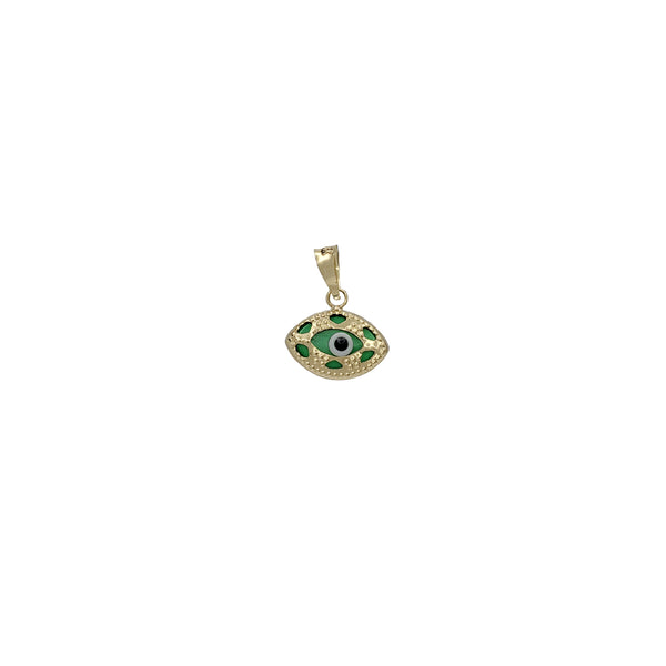 Green Evil Eye Pendant (14K)
