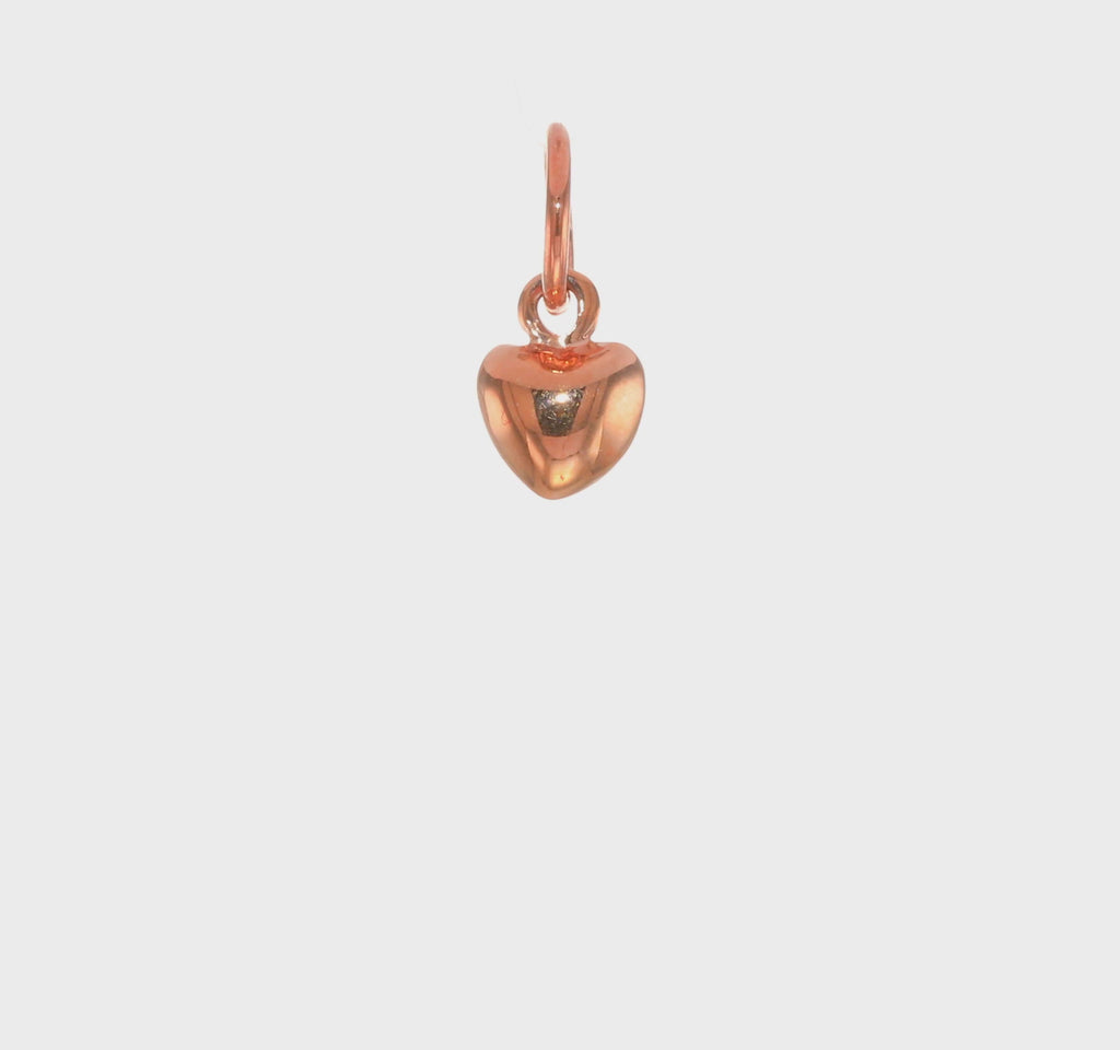 Puffed Baby Pink Heart Pendant (14K) 360 - Popular Jewelry - New York