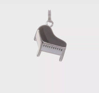 Enamel Piano Charm Pendant (Silver)