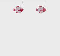 Red & Pink Fish Stud Earrings (Silver)