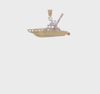 3-D Textured Sportfishing Boat Pendant (14K)