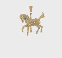 Carousel Horse with Tail Up Pendant (14K) 360 - Popular Jewelry - New York
