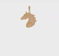Sandblasted Horse Head Pendant (14K) 360 - Popular Jewelry - New York