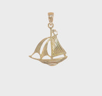 Glossy Sailboat Pendant (14K)