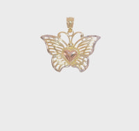 Heart Butterfly Pendant (14K) 360 - Popular Jewelry - New York