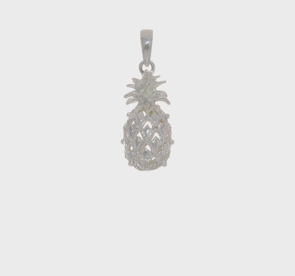 Pineapple 3D Pendant (Silver) 360 - Popular Jewelry - New York