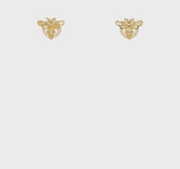 Glossy Bumble Bee Stud Earrings (14K)