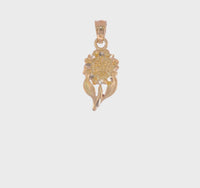 Satin Diamond-Cut Sunflower Pendant (14K) 360 - Popular Jewelry - New York