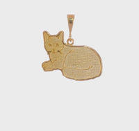 Russian Blue Cat Pendant (14K) 360 - Popular Jewelry - New York
