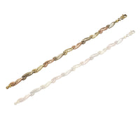 Tri-Color Diamond-Cut Foliage Fancy Bracelet (14K).