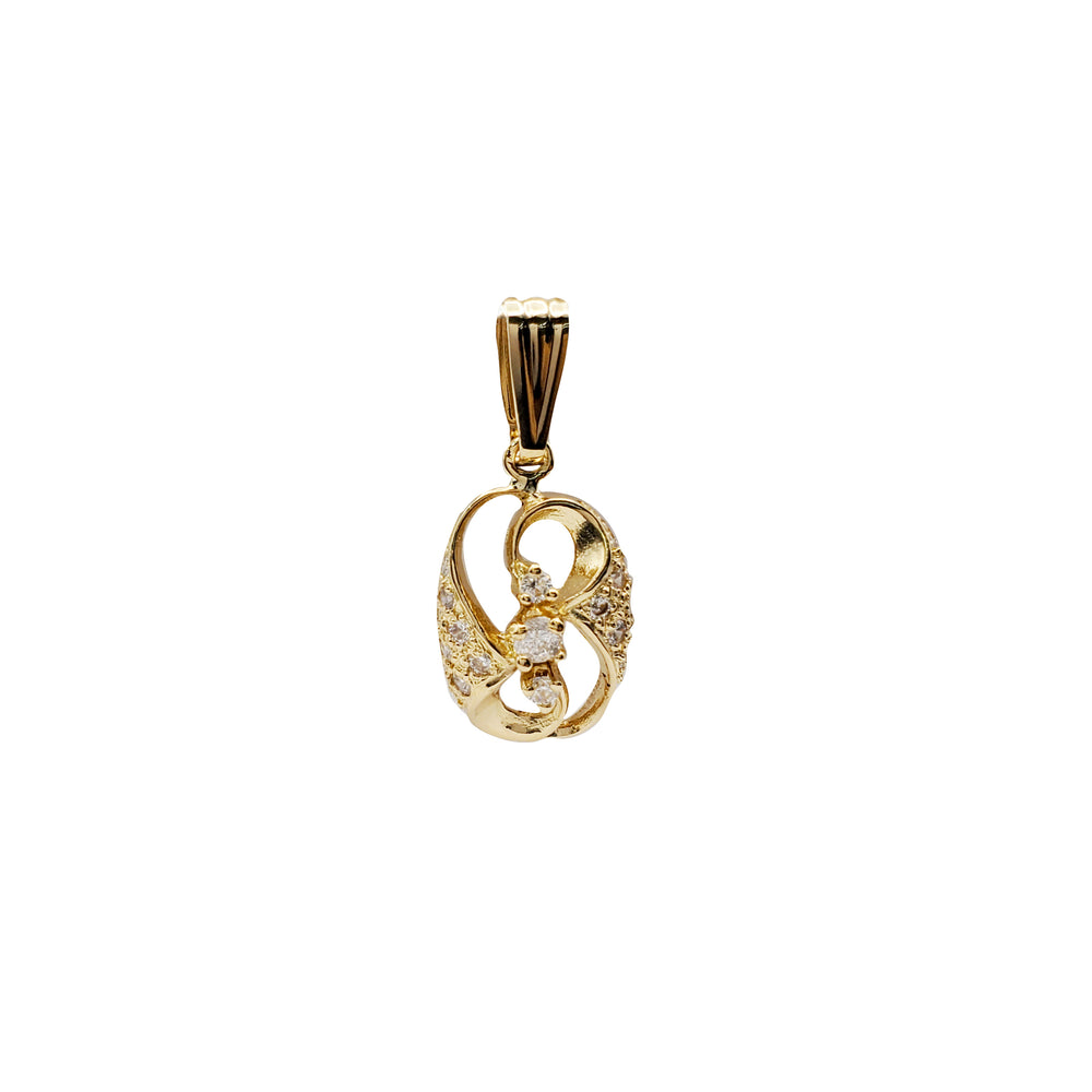 Cubic Zirconia Fancy Sworl Pendant (14K)