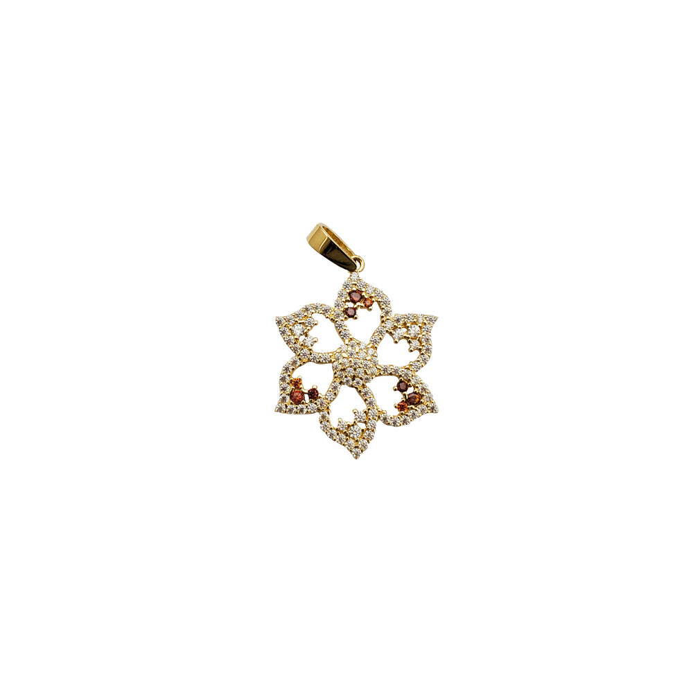 Cubic Zirconia Open Rose Pendant (14K)