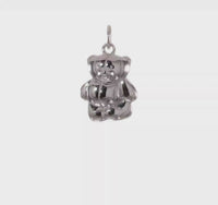Chubby Teddy Bear 3D Pendant (Silver) 360 - Popular Jewelry - New York