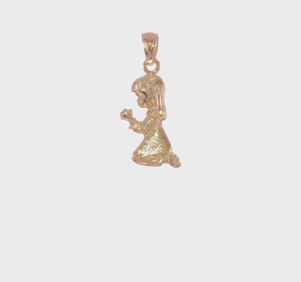 Praying Little Girl Pendant (14K) 360 - Popular Jewelry - New York