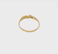 Opposing Swirls Dome Ring (14K) 360 - Popular Jewelry - New York