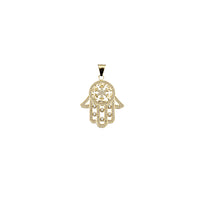 Yellow Gold Ice Flake Hamsa Pendant (14K)