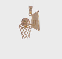 Basketball Backboard Side View Pendant (14K) 360 - Popular Jewelry - New York